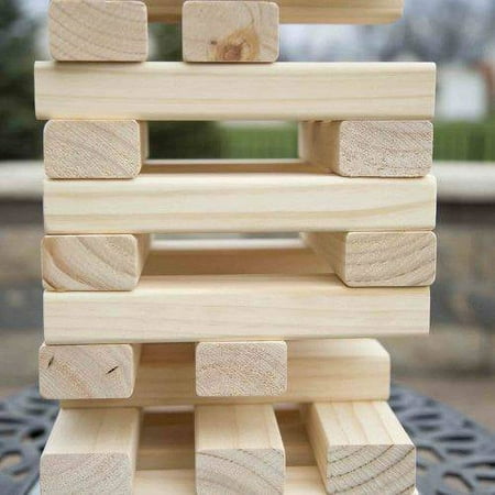 Tower Stacking Giant Wooden Blocks - Nontraditional Outdoor Game for Adults and Family by Hey! Play!