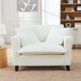 thumbnail image 2 of Lisonu Oversized Accent Chair, Comfortable Lazy Sofa Armchair with Ergonomic Back Support and Padded Cushion for Living Room, Corduroy, Beige, 2 of 11