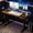 Brown + Wood + Stainless Steel + Modern, variant on AUU Electric Height Adjustable Standing Desk 48" x 24" – Black Computer Workstation with 3 Memory Presets for Home Office, Study, and Gaming