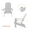 thumbnail image 4 of ACEGOSES 1 Pcs Outdoor Patio Adirondack Chair with Cup-holder for Garden, Lawn Yard and Beach, White, 4 of 9