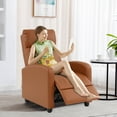 thumbnail image 2 of CL.HPAHKL Bedroom Recliner Chair, Adjustable Modern Reclining Chair with Thick Seat Cushion and Lumbar Support Home Theater Recliner Single Sofa Chairs PU Leather for Living Room Small Spaces, Tan, 2 of 7