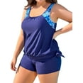 thumbnail image 3 of Asoul Plus Size Tankini Swimsuit for Womens Two Piece Tankini Tops with Shorts and Pockets Tummy Control Swimsuit, 3 of 10