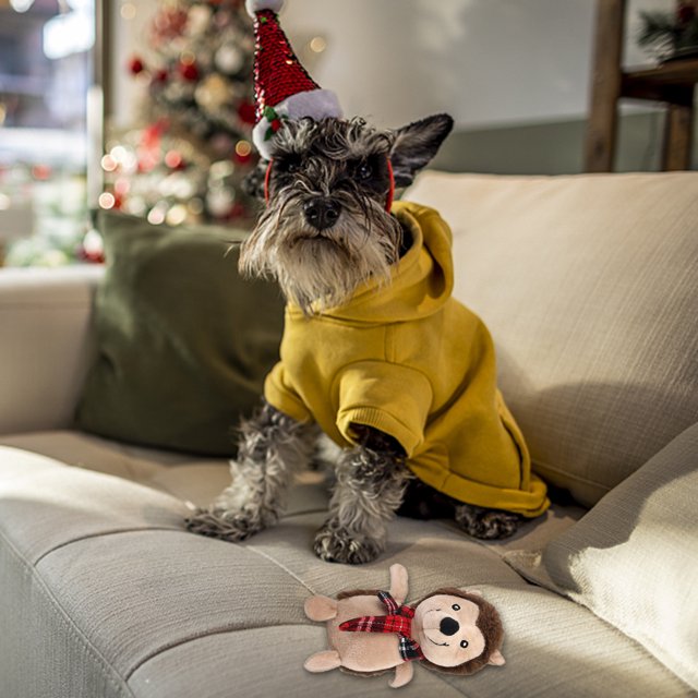 Juguete de peluche para perros, resistente a mordeduras, serie navideña, suministros para mascotas (oso marrón claro) Ehuebsd Para estrenar