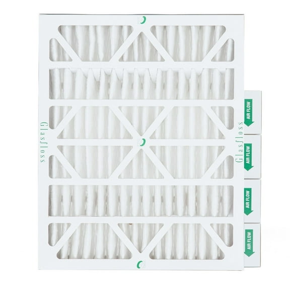 20x25x4 MERV 10 Pleated HVAC Air Filters by Glasfloss. ( Quantity 5 ) Exact Size: 19-1/2 x 24-1/2 x 3-3/4