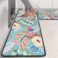 thumbnail image 2 of Kitchen Rugs Sets Of 2,Green Pioneer Flower and Leaf Anti Fatigue Kitchen Mat Rugs Non Slip Washable,Decorative Kitchen Floor Mats for Kitchen,Sink,Laundry,17"x47"+17"x47", 2 of 5