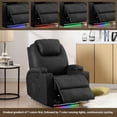thumbnail image 5 of QJTC Power Massage Recliner Chair with LED Ambient Lighting, PU Leather Lazy Sofa, Electric Home Theater Seating, Massage & Heat Sofa with Cup Holders for Living Room, (Set of 2, Black), 5 of 8