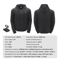 thumbnail image 3 of SKYSHALO Warming Hoodie, Gender-Neutral Electric Sweatshirt with 7.4V Battery, Zippered Thermal Jacket featuring 5 Heat Areas, Ideal for Outdoor Activities, Size XXXL in Black, 3 of 9