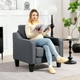 thumbnail image 2 of HOMCOM Armchair, Linen Accent Chair with Pocket Spring, Charcoal Grey, 2 of 10