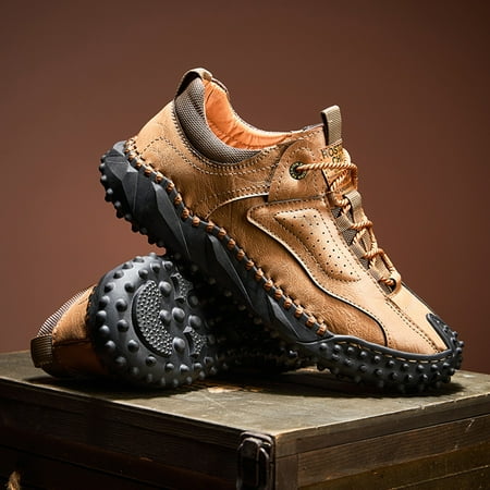 

Cathalem 2022 Men s And Winter Border Foreign Trade Large Size Lace Up British Windmill Suture Casual Men s Slip on Shoes Casual Brown 43