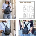 thumbnail image 3 of Small Backpack for Women,Soft Washed PU Leather Mini Backpack for Women, Purse Backpack for Women, Ladies Waterproof Travel Black Rucksack Handbags Bags with Multiple Zipper Pocket, 3 of 6