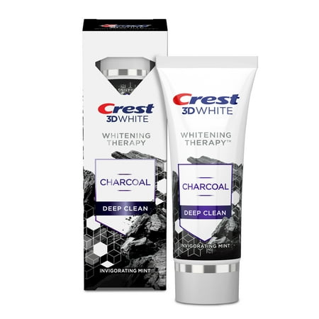 Crest 3D White Therapy Charcoal Deep Clean Fluoride Toothpaste, Invigorating Mint, 3.5 oz