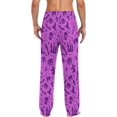 thumbnail image 2 of Purple Halloween Print Ghost Pajama Pants, Men's Lounge Pants Light with Drawstring and Pockets, Christmas New Year Birthday Father's Day Gifts, Medium, 2 of 7