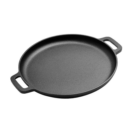 

Round Pizza Pan Cookware Pie Tray with Handles Pancake Pan Camping Skillet Deep Dish Pizza Pan for Baking Frying 28cm