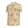 thumbnail image 2 of Rocae Retro 70s 60s Flower for Men's Short Sleeve Polo Shirt, Quick Drying Performance Moisture Wicking Sports Men's Golf Shirt Small, 2 of 9