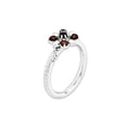 thumbnail image 2 of Gem & Harmony Natural Garnet Flower Ring 2/3 Carat (Ctw) in Sterling Silver for Women, 2 of 4