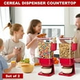 thumbnail image 2 of Cereal Dispenser Countertop Red 2 Pack with Creal Bowls Spoons Cutlery Box, Cereal Containers Storage - Not Easy to Crush Food, Dry Food Dispenser For Pantry Candy Snack, 2 of 13