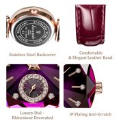 Watch for Women Round Quartz Waterproof Wristwatches Luxury Jewelry Design Watches Leather Band Ladies Watch Gift for Women