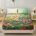 thumbnail image 2 of COEQINE Twin Size 3 Piece Sheet Set, Stay in Place Fade Stain Resistant Cooling Bed Sheets with All Around Elastic Cozy Bedsheet & Pillowcases, Easter Bunny Flower Green, 2 of 5