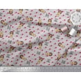 thumbnail image 2 of Soimoi Gray Silk Fabric Coffee Glass & Girl Heart Print Fabric by the Yard 42 Inch Wide, 2 of 3