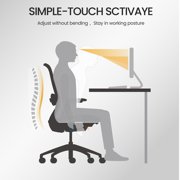 COLAMY Aether Ergonomic Mesh Office Chair, One-Touch Easy Adjust Managerial Desk Chair with Levitating Seat Cushion & Pilot-Level Sync Armrests, 300 LBS Mid Back Mesh Computer Chair, Grey