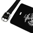 thumbnail image 2 of Marines Text USMC White Logo on Black Officially Licensed Rectangle Leather Luggage Card Suitcase Carry-On ID Tag, 2 of 8