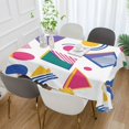 thumbnail image 2 of Yayeee Tablecloths 60" x 120" Rectangle Wrinkle Resistant Party Table Cover, Green Retro Shapes, 2 of 8