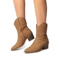 thumbnail image 5 of Women Cowboy Boots Pointed Toe Chunky Heel Western Cowgirl Boots with Side Zipper Pull On Stitched Ankle Boots for Casual Riding or Fashion, 5 of 5