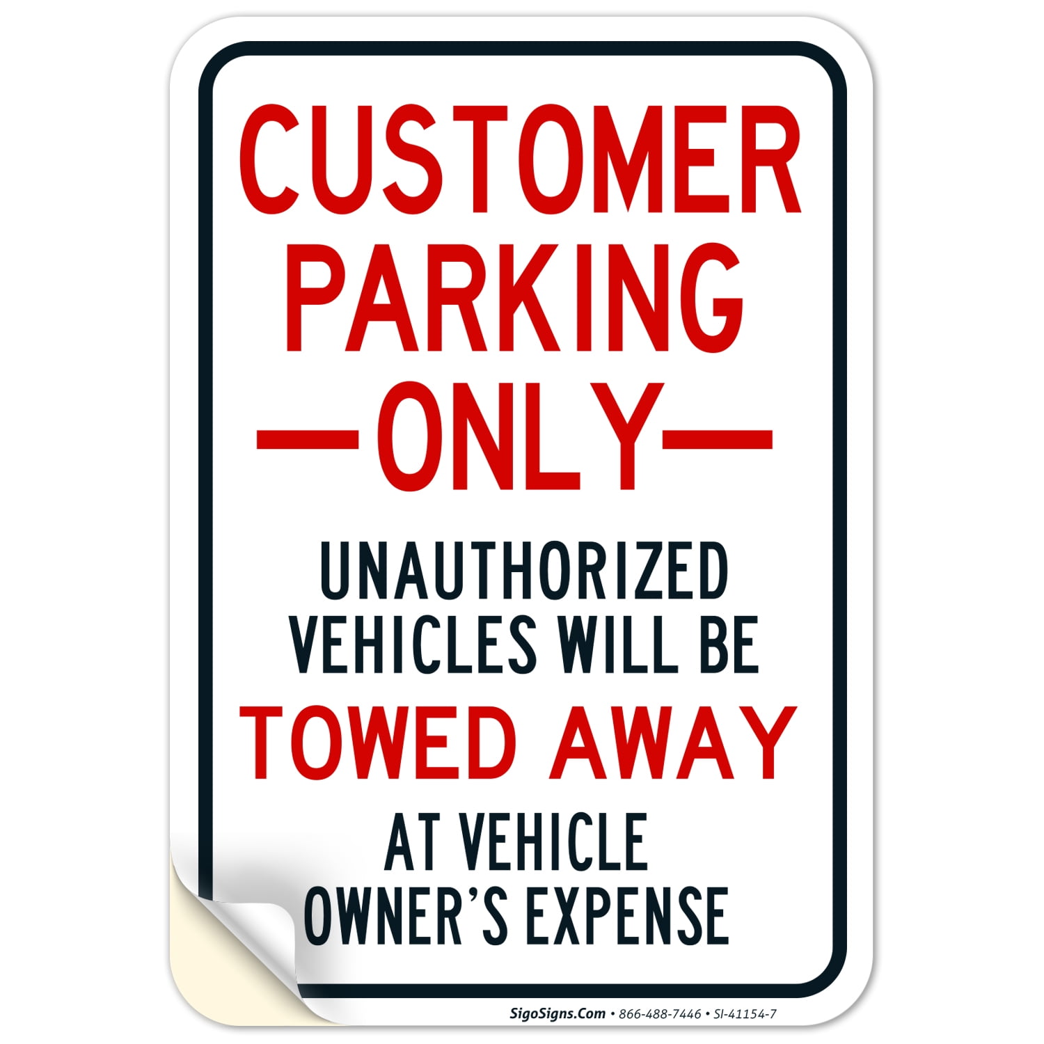Car-Sticker PARK0028 Vehicle Shopping Private Customer Parking Only Sign 