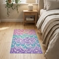 thumbnail image 3 of ODIKA 2'x3' Washable Throw Rug Pink Tie Dye Kawaii Mermaid Motifs Galaxy Shaped for Hallway, Study Room, Non-Slip Low Profile, Flatwoven, 3 of 7