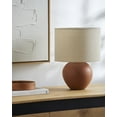 thumbnail image 4 of Livabliss Elio Modern Accent Table Lamp, 13-inch, Brick with Beige Shade, 4 of 6