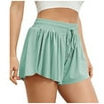 thumbnail image 4 of Clearance All!Samickarr Workout Athletic Shorts For Womens 2 In 1 Double Layer Flowy Hem Running Shorts Biker Shorts Quick-Dry Drawstring High Waisted Gym Yoga Tennis Shorts Butterfly Skirts, 4 of 9
