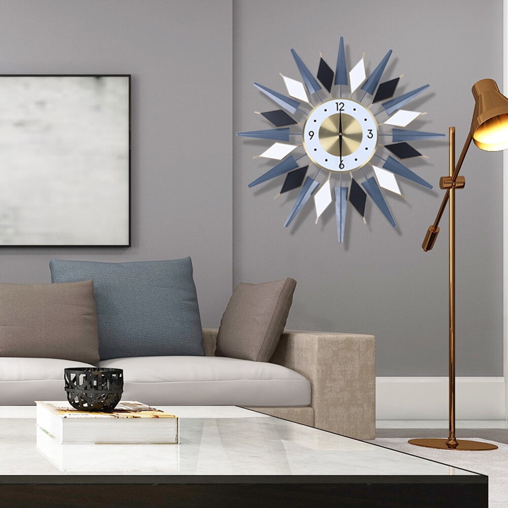 60*60cm Multicolor Wall Clock Iron&Aluminum Modern Decorative Wall Clock for Living Rooms Bedrooms Sitting Rooms