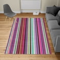 thumbnail image 2 of Abstract Turkish Area Rug, Barcode Lines Like Stripes Vertical Pattern Funky Modern Tile Illustration, Soft Carpet for Living Room Decor with Distressed Look, 5.2' X 7.6', Pale Caramel, by Ambesonne, 2 of 4