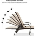 thumbnail image 3 of PURPLE LEAF Outdoor Chaise Lounge Chair Set of 3 with Side Table Adjustable Aluminum Chairs Khaki for Outside Yard Patio Pool Garden Beach, 3 of 9