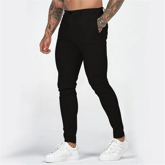 Baqcunre Men'S Wide Slim Pants Casual Pants Men'S Breathable Pants Men'S Pants,Size L,Mens Sweatpants,Men'S Pants,Joggers For Men,Mens Clothes,Mens Fashion,Black Sweatpants