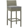 thumbnail image 2 of Modway Conduit Rattan Outdoor Bar Stool in Light Gray and Gray (Set of 2), 2 of 4
