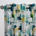 thumbnail image 4 of Designart "Geometric Oasis In Green Hues" Geometric Printed Art Curtain For Bedroom Single Panel, 4 of 6