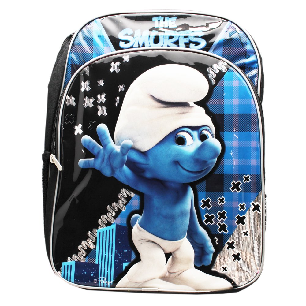 Backpack The Smurfs Blue/Black Waving Smurf Full Size Kids Backpack