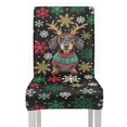 thumbnail image 6 of COEQINE Chair Slipcover Set of 2, Removable Universal Fit Parsons Chair Covers, Machine Washable Polyester Spandex Seat Protector for Wedding Home Decor, Christmas Dachshund Snowflake, 6 of 7