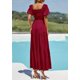 thumbnail image 2 of Vestido PRETTYGARDEN Maxi Vino Rojo con Escote Cuadrado y Mangas Abullonadas XL, 2 of 8