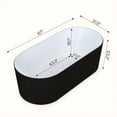 thumbnail image 4 of 67" Freestanding Soaking Bathtub - Modern Acrylic Freestanding Tub with Overflow, 4 of 12