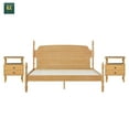 thumbnail image 4 of Walker Edison Vivienne Easy Assembly 3-Piece Solid Wood Bedroom Set with King Bed Frame and Two 2-Drawer Nightstands - Natural, 4 of 11