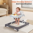 thumbnail image 4 of Babyeap Baby Walker,Foldable Baby Activity Walker with Wheels,Toddler Activity Centers,Removable Toys,Ages 6-15 Months,Gray, 4 of 7