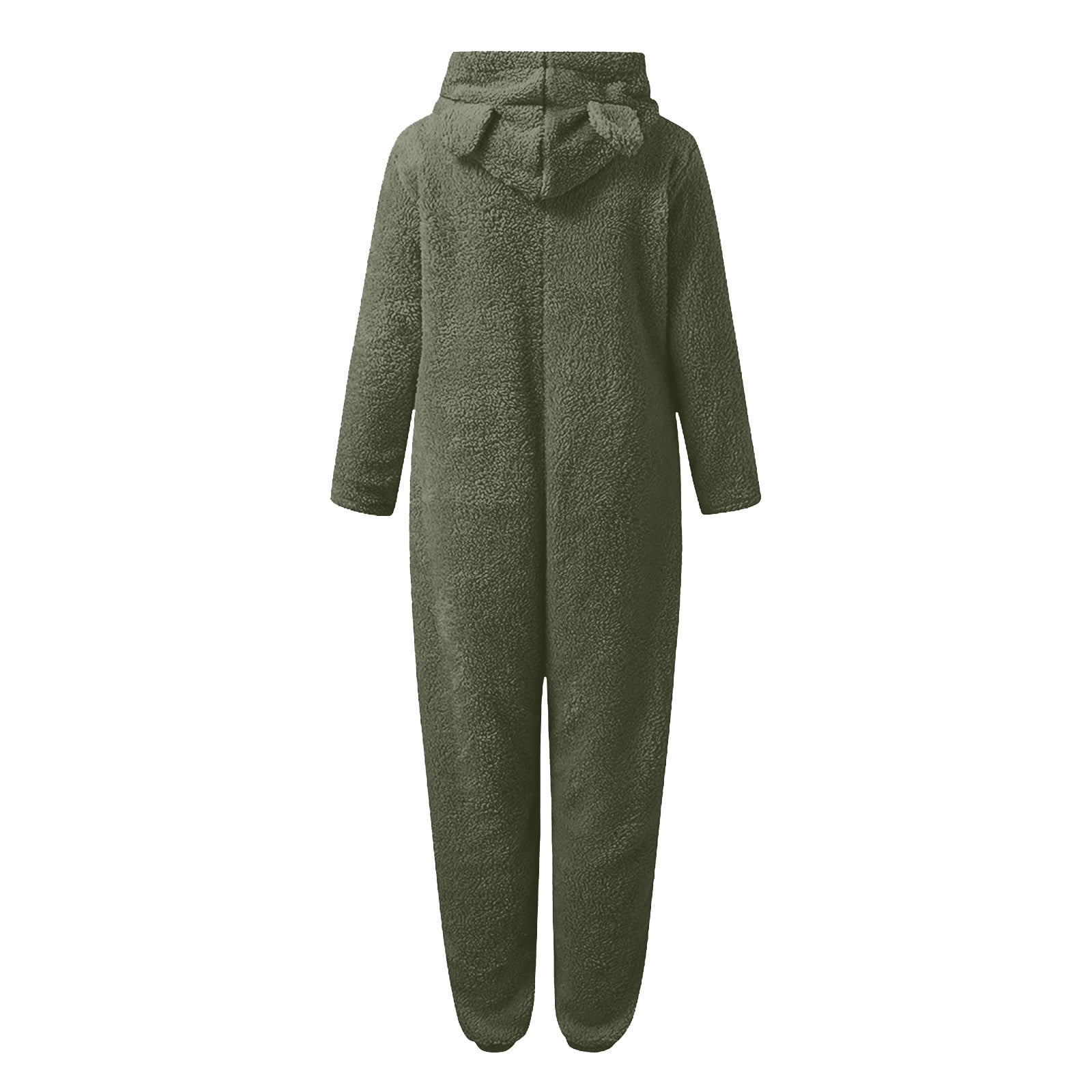 yievot Womens Fuzzy Fleece Onesies Pajamas Jumpsuit Warm Sherpa Romper Sleepwear Zipper Hooded Playsuit Loungewear