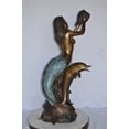 thumbnail image 6 of Mermaid with Two Dolphins Bronze Statue Fountain - Size: 26"L x 22"W x 43"H., 6 of 11