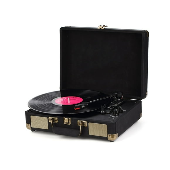 Turntable High-end Portable Luggage Gramophone Vinyl Record Player Bluetooth 5.0 33 45 78RPM Gramophone Retro Record Player ,Compatible Most of Devices