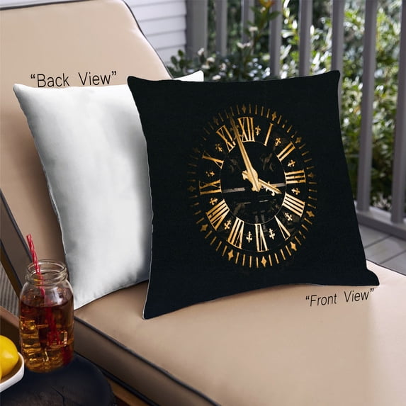 Ahgly Company Time Outdoor Throw Pillow, 18 inch by 18 inch