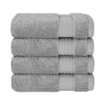 thumbnail image 2 of Cotton Paradise 100% Cotton 4 Piece Washcloths, Soft Absorbent Small Hand Face Towels Wash Rags for Body, Light Gray, 2 of 6