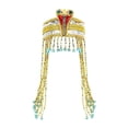 thumbnail image 1 of Tocado egipcio con cuentas y borlas, diadema con forma de serpiente, tocado egipcio para mujer Plata, 1 of 8