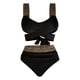thumbnail image 3 of WILLBEST Traje de Baño de 2 Piezas para Mujer, conjunto de Bikini para Mujer, Traje de Baño Sin Mangas, Traje de Baño de Cintura Media, Cuello En V Profundo, Tirantes Anchos, Gancho Trasero de Malla, 3 of 7